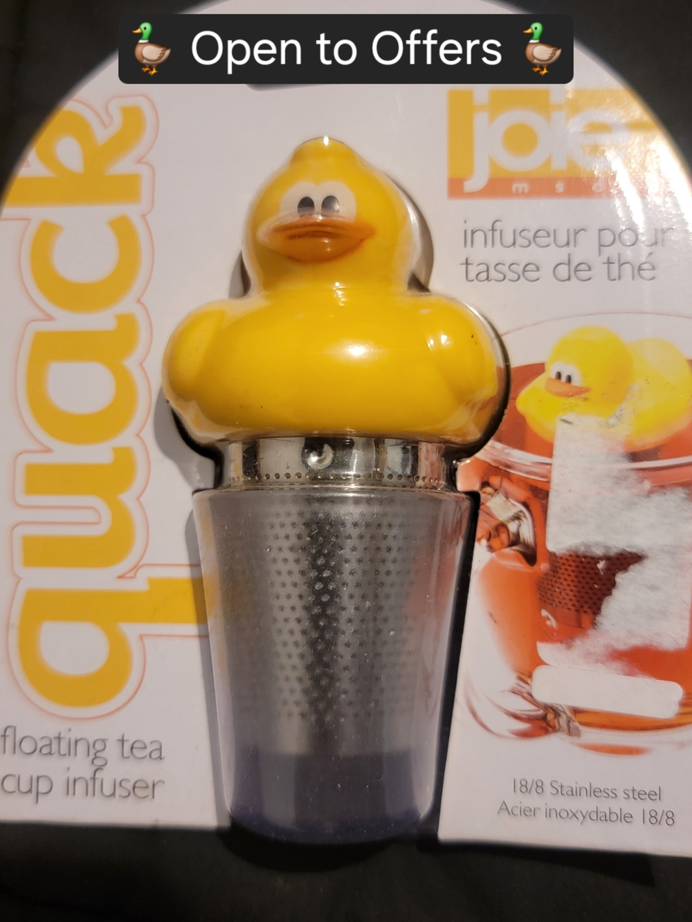 Joie Yellow Duck Floating Tea Infuser with Stainless Steel Basket